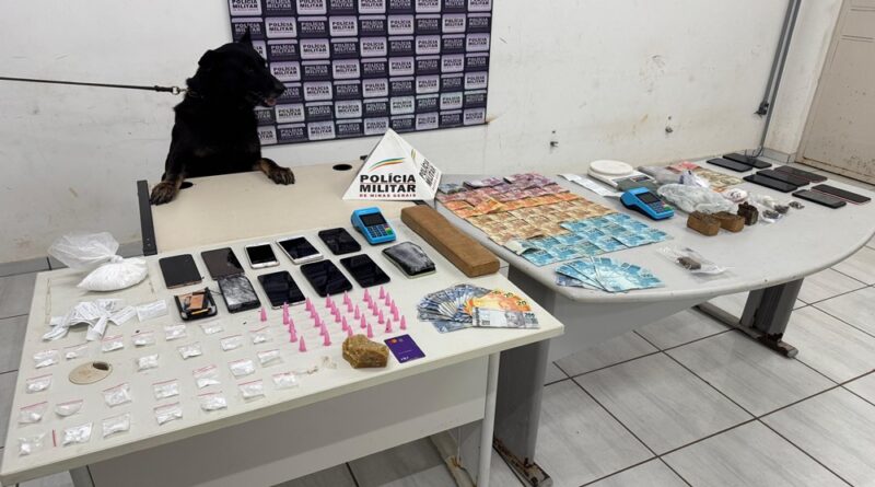 Itabira – Polícia Militar prende 04 pessoas por tráfico ilícito, apreende grande quantidade de drogas e dinheiro